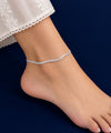 925 Sterling Silver Elegant Star Design Snake Chain Women Anklet
