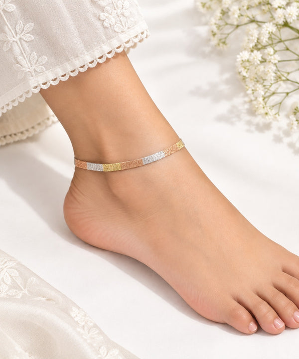 925 Sterling Silver Elegant Wave Silver Women Anklet