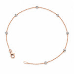 925 Sterling Silver Ball Beaded Chain Women Anklet