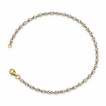 925 Sterling Silver Oval Beaded Link Women Anklet