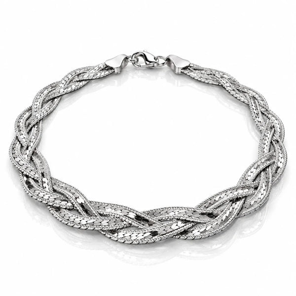 Women’s Silver Braided Chain Bracelet