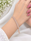 925 Sterling Silver Rose Gold Triple Line Zircon Tennis Women Bracelet