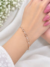 925 Sterling Silver Rose Gold Dainty Oval Motif Cubic Zirconia Women Bracelet
