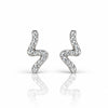 925 Sterling Silver Zircon Wave Stud Women Earing