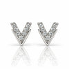 925 Sterling Silver V Design Zircon Women Earing