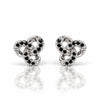 925 Sterling Silver Black Zircon Infinity Stud Women Earing