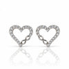 925 Sterling Silver Zircon Heart Infinity Sign Stud Women Earing