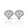 Floral Teardrop Stud Earrings for Women with Sparkling Zircon