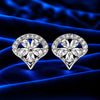 Floral Teardrop Stud Earrings for Women with Sparkling Zircon