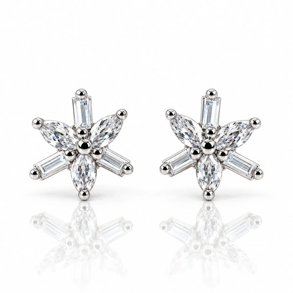 Starburst Crystal Stud Earrings for Women