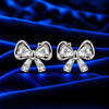 Crystal Bow Stud Earrings for Women