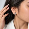 Women's Silver-Tone Black multi Stone Huggie Hoop Earrings