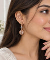 925 Sterling Silver Rose Gold Floral Filigree Drop Women Earing