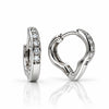 Women's Silver Hoop Earrings with Sparkling Cubic Zirconia Stones