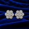 Women's Silver-Tone Crystal Flower Stud Earrings
