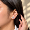 Geometric Lattice Design Sparkling Crystal Stud Earrings for Women