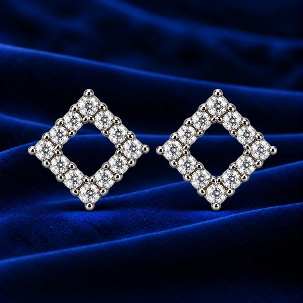Women's Diamond shape Crystal Stud Earrings