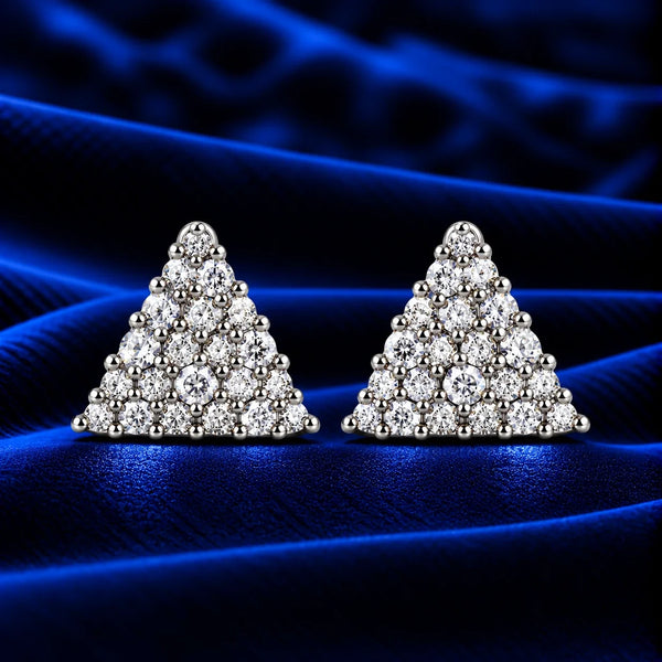Women's Triangle Crystal Stud Earrings