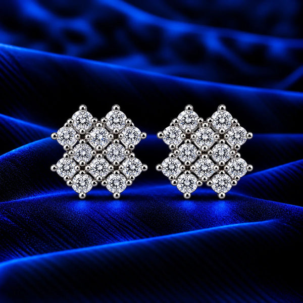 Women's Silver-Tone Crystal Stud Earrings