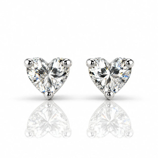 Women's Heart-Shaped Crystal Stud Earrings
