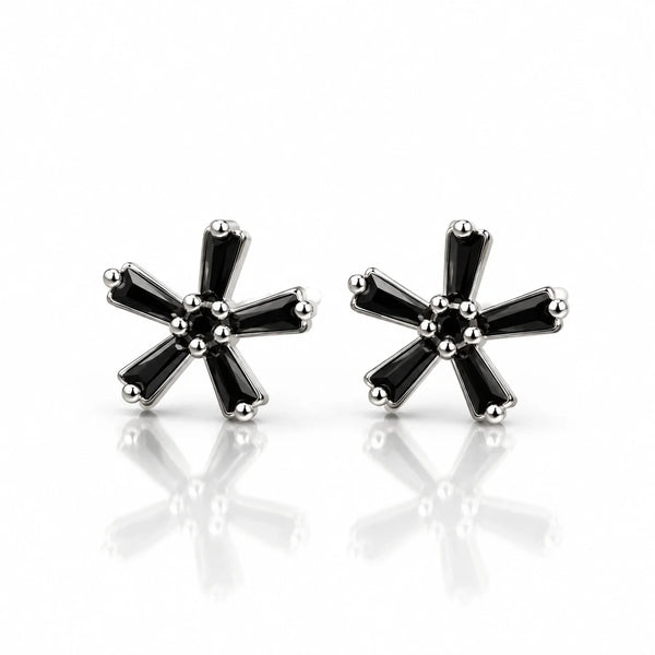 Women’s Black Starburst Stud Earrings