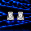 Women’s Silver-Tone Trapezoid Crystal Stud Earrings