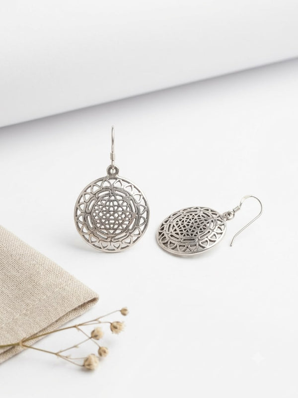 925 Sterling Silver Mandala Women Earing