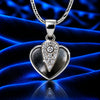 Silver Heart Pendant Necklace for Women with Crystal Embellishments