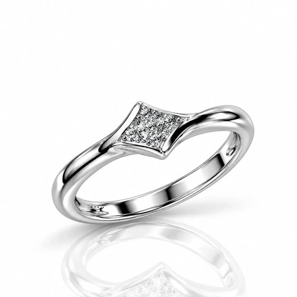 Sterling Silver Square Cluster Ring for Women