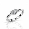 Sterling Silver Heart Pave Ring for Women