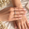925 Sterling Silver Heart Shaped Crystal Stacking Women Ring