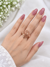 925 Sterling Silver Clover Flower Adjustable Women Ring
