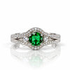 925 Sterling Silver Green Emerald CZ Ring for Women