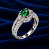 925 Sterling Silver Green Emerald CZ Ring for Women