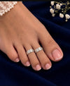 925 Sterling Silver Adjustable Basket Weave BandWomen Toe Ring