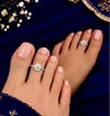 925 Sterling Silver Adjustable Woven Lattice Spiral Border Women Toe Ring