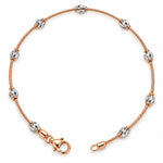 925 Sterling Silver Oval Beaded Chain Women Anklet