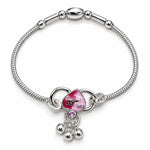 925 Sterling Silver Cute Heart Charm Baby Payal