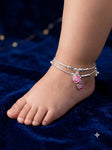 925 Sterling Silver Cute Heart Charm Baby Payal