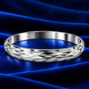 Boys Silver Kada Bracelet with Geometric Faceted Design