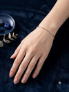 925 Sterling Silver Minimalist Dainty Diamond-Cut Sleek Chain Women Bracelet