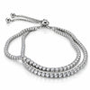 Women’s Double Row Crystal Tennis Bracelet with Adjustable Slider Clasp