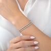 Women’s Double Row Crystal Tennis Bracelet with Adjustable Slider Clasp