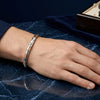 Men’s Two-Tone Silver & Rose Gold Link Bracelet for Everyday Wear