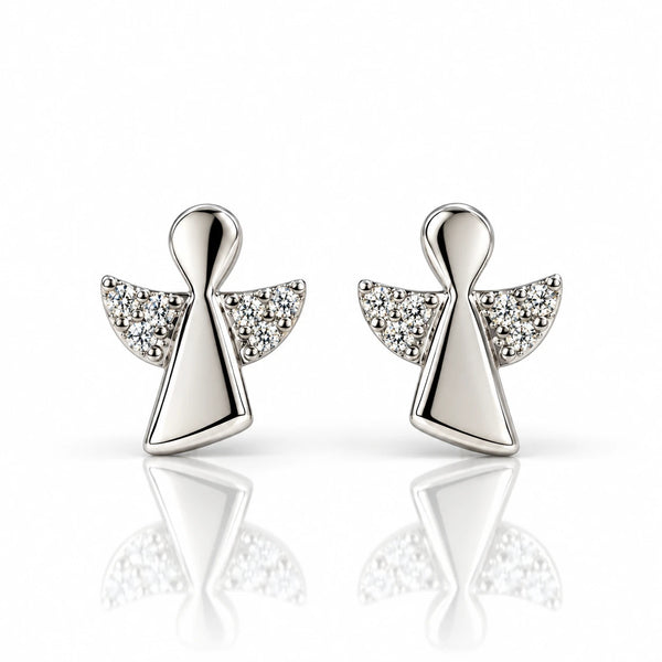 925 Sterling Silver Zircon Angel Stud Women Earing