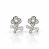 925 Sterling Silver Zircon Flower Stud Women Earing