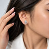 925 Sterling Silver Zircon Flower Stud Women Earing