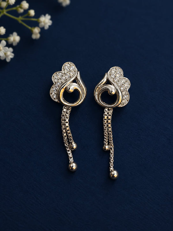 925 Sterling Silver Zircon Drizzle Drop Women Earing
