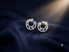 925 Sterling Silver Zircon Leaf Statement Hoop Women Earing