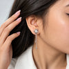 Women's Silver-Tone Floral Crystal Drop Earrings with Elegant Chain Tassels